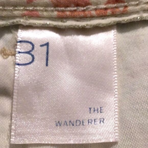 Pilcro Anthropologie The Wanderer Orange Blue Boho Floral Print Fray Cuff Shorts - Picture 16 of 16